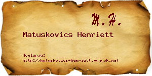 Matuskovics Henriett névjegykártya